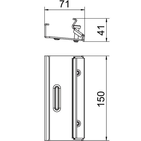 União reta para perfil de estrutura 40x69x150 Aço Galvanização continua zinco/alumínio, Double Dip zinco – Imagem 2 de 6