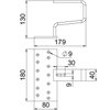 Gancho telhado grandes cargas para sistema telhado inclinado 192x180x130 Aço inoxidável, livre de ferrugem A2 1.4301 recartilhado aço inoxidável