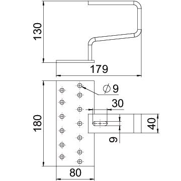 Gancho telhado grandes cargas para sistema telhado inclinado 192x180x130 Aço inoxidável, livre de ferrugem A2 1.4301 recartilhado aço inoxidável – Imagem 2 de 4