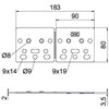 Placa de base para ganchos de telhado 183x80x4 Polietileno cinzento claro RAL 7035