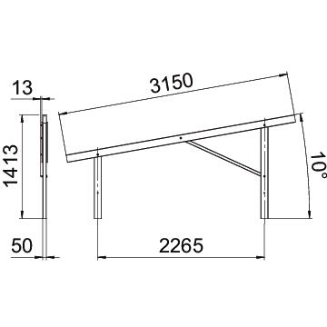 Estrutura pré-montada para sistema em espaço aberto 3110x91x1413 Aço Galvanizado por imersão a quente após maquinação zinco – Imagem 2 de 2