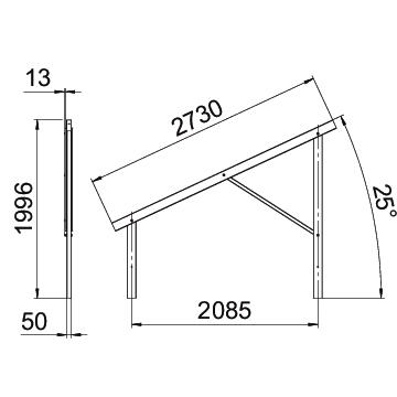 Estrutura pré-montada para sistema em espaço aberto 2517x91x1996 Aço Galvanizado por imersão a quente após maquinação zinco – Imagem 2 de 2