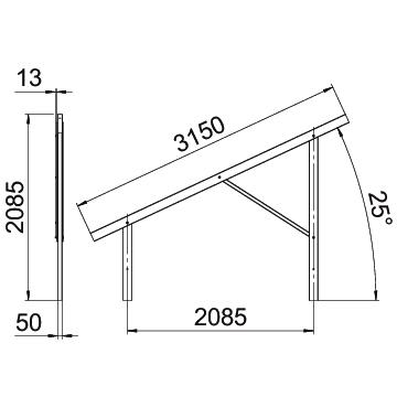 Estrutura pré-montada para sistema em espaço aberto 2898x91x2085 Aço Galvanizado por imersão a quente após maquinação zinco – Imagem 2 de 2