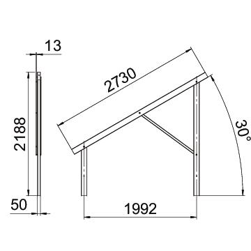 Estrutura pré-montada para sistema em espaço aberto 2732x91x2188 Aço Galvanizado por imersão a quente após maquinação zinco – Imagem 2 de 2