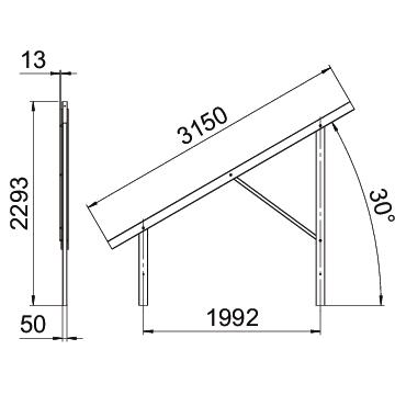 Estrutura pré-montada para sistema em espaço aberto 2779x91x2293 Aço Galvanizado por imersão a quente após maquinação zinco – Imagem 2 de 2