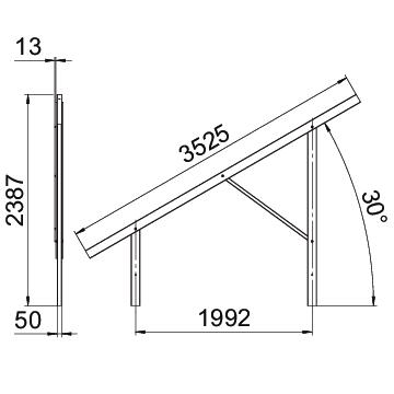 Estrutura pré-montada para sistema em espaço aberto 3104x91x2387 Aço Galvanizado por imersão a quente após maquinação zinco – Imagem 2 de 2