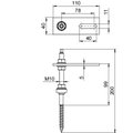 Hanger bolt set for pitched roof system 200x40x27 Aço inoxidável, livre de ferrugem A2 1.4301 aço inoxidável