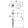 Hanger bolt set for pitched roof system 200x40x30 Aço inoxidável, livre de ferrugem A2 1.4301 aço inoxidável