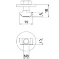 Parafuso com porca de martelo para sistema telhado inclinado M8x18 Aço inoxidável, livre de ferrugem A2 1.4301 aço inoxidável