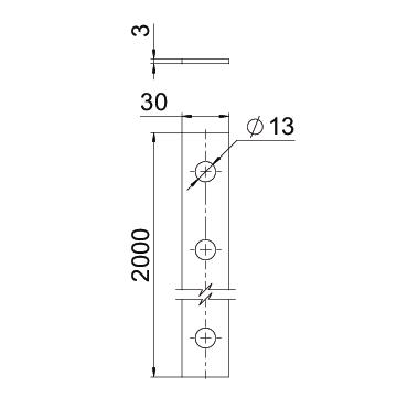 Fita perfurada para sistema em espaço aberto 30x2000x3 Aço Galvanizado por imersão a quente após maquinação zinco – Imagem 2 de 2