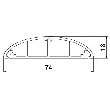 Floor trunking 2000x74,3x18 Policloreto de vinilo cinzento pedra RAL 7030 – Imagem 2 de 2