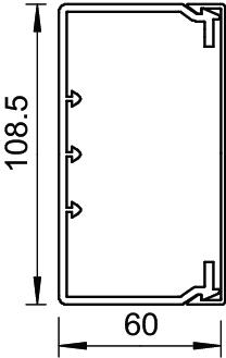 Wall trunking system with base perforation 2000x110x60 Policloreto de vinilo preto RAL 9005 – Imagem 2 de 2