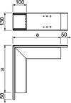 Ângulo externo 348x130x100 Policloreto de vinilo branco puro RAL 9010