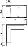 Ângulo externo 348x230x100 Policloreto de vinilo branco puro RAL 9010