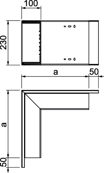 Ângulo externo 348x230x100 Policloreto de vinilo branco puro RAL 9010 – Imagem 2 de 2