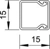 Wall trunking system with base perforation 2000x15x15 Policloreto de vinilo preto RAL 9005