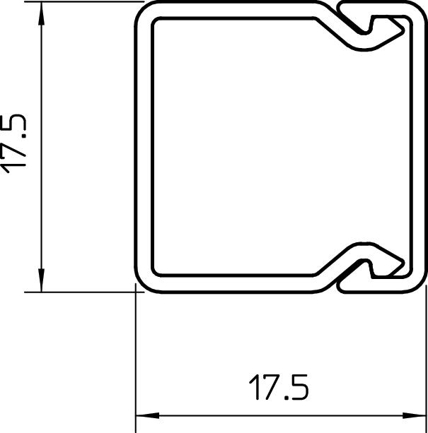 Wall trunking system with base perforation 2000x20x20 Policloreto de vinilo preto RAL 9005 – Imagem 2 de 2