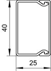Wall trunking system with base perforation 2000x40x25 Policloreto de vinilo preto RAL 9005