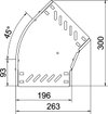 45° bend for cable tray, horizontal 35x200 Aço Galvanizado por imersão a quente após maquinação zinco