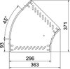 45° bend for cable tray, horizontal 35x300 Aço Galvanizado por imersão a quente após maquinação zinco