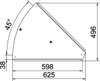 Tampa para ângulo 45° B600mm Aço Galvanização continua zinco/alumínio, Double Dip zinco