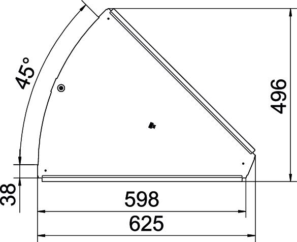 Tampa para ângulo 45° B600mm Aço Galvanização continua zinco/alumínio, Double Dip zinco – Imagem 2 de 2
