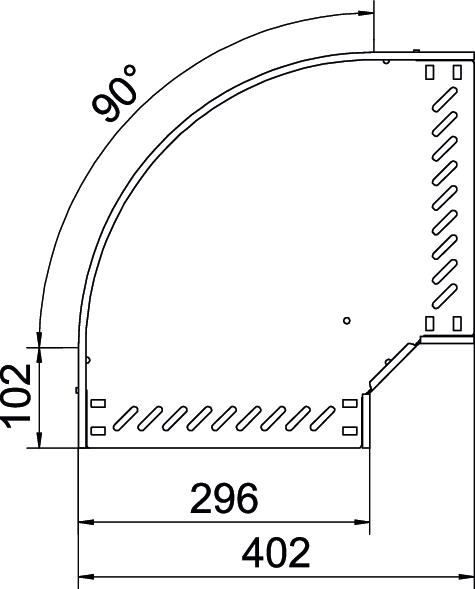 Ângulo 90º para caminho cabos, horizontal 35x300 Aço galvanizado pelo método Sendzimir zinco – Imagem 2 de 2