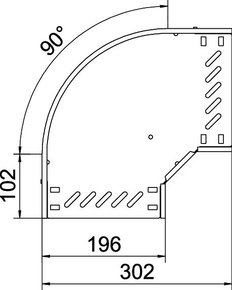 Ângulo 90º para caminho cabos, horizontal 35x200 Aço galvanizado pelo método Sendzimir zinco – Imagem 2 de 2