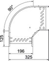 Ângulo 90º para caminho cabos, horizontal 60x200 Aço galvanizado pelo método Sendzimir zinco