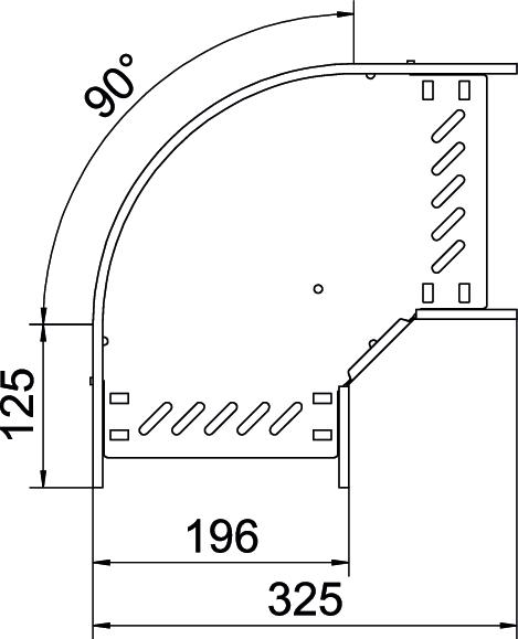 Ângulo 90º para caminho cabos, horizontal 60x200 Aço galvanizado pelo método Sendzimir zinco – Imagem 2 de 2