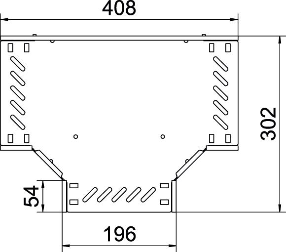 T piece for cable tray, horizontal 35x200 Aço Galvanizado por imersão a quente após maquinação zinco – Imagem 2 de 2