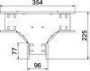 T piece for cable tray, horizontal 60x100 Aço inoxidável A4 1.4571 brilhante, pós-tratamento aço inoxidável