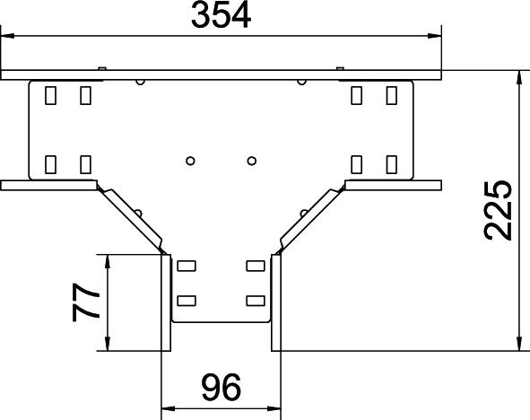 T piece for cable tray, horizontal 60x100 Aço inoxidável A4 1.4571 brilhante, pós-tratamento aço inoxidável – Imagem 2 de 2
