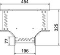 T piece for cable tray, horizontal 60x200 Aço inoxidável, livre de ferrugem A2 1.4301 brilhante, pós-tratamento aço inoxidável