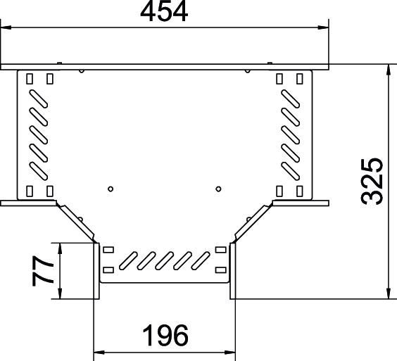 T piece for cable tray, horizontal 60x200 Aço inoxidável, livre de ferrugem A2 1.4301 brilhante, pós-tratamento aço inoxidável – Imagem 2 de 2
