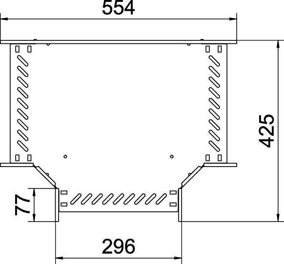T piece for cable tray, horizontal 60x300 Aço inoxidável A4 1.4571 brilhante, pós-tratamento aço inoxidável – Imagem 2 de 2