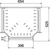 T piece for cable tray, horizontal 60x400 Aço inoxidável A4 1.4571 brilhante, pós-tratamento aço inoxidável
