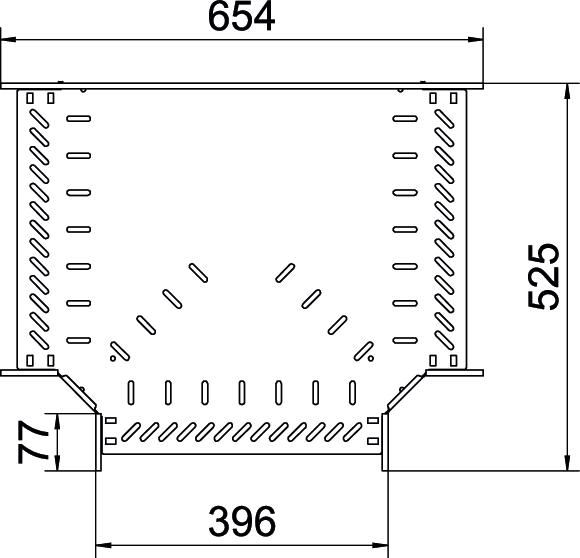 T piece for cable tray, horizontal 60x400 Aço inoxidável A4 1.4571 brilhante, pós-tratamento aço inoxidável – Imagem 2 de 2