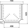 T piece for cable tray, horizontal 60x500 Aço inoxidável, livre de ferrugem A2 1.4301 brilhante, pós-tratamento aço inoxidável