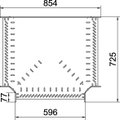 T piece for cable tray, horizontal 60x600 Aço inoxidável A4 1.4571 brilhante, pós-tratamento aço inoxidável