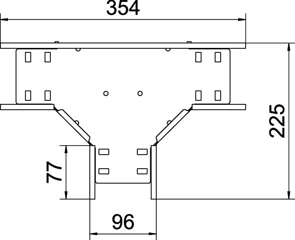 T piece for cable tray, horizontal 110x100 Aço inoxidável, livre de ferrugem A2 1.4301 brilhante, pós-tratamento aço inoxidável – Imagem 2 de 2