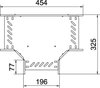 T piece for cable tray, horizontal 110x200 Aço inoxidável, livre de ferrugem A2 1.4301 brilhante, pós-tratamento aço inoxidável