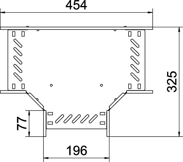 T piece for cable tray, horizontal 110x200 Aço inoxidável, livre de ferrugem A2 1.4301 brilhante, pós-tratamento aço inoxidável – Imagem 2 de 2
