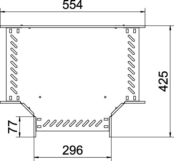 Derivação em T para caminho cabos, horizontal 110x300 Aço Galvanizado por imersão a quente após maquinação zinco – Imagem 2 de 2