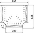 T piece for cable tray, horizontal 110x400 Aço inoxidável, livre de ferrugem A2 1.4301 brilhante, pós-tratamento aço inoxidável