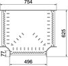 T piece for cable tray, horizontal 110x500 Aço inoxidável, livre de ferrugem A2 1.4301 brilhante, pós-tratamento aço inoxidável