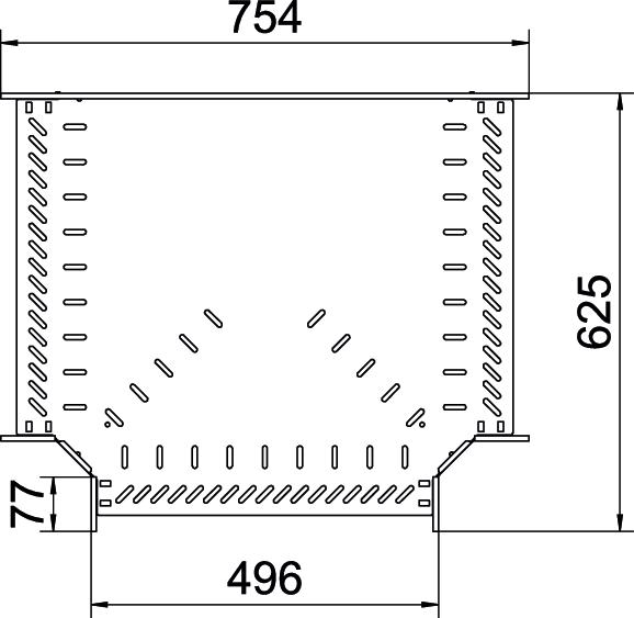 Derivação em T para caminho cabos, horizontal 110x500 Aço Galvanizado por imersão a quente após maquinação zinco – Imagem 2 de 2