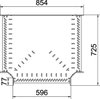 T piece for cable tray, horizontal 110x600 Aço inoxidável, livre de ferrugem A2 1.4301 brilhante, pós-tratamento aço inoxidável