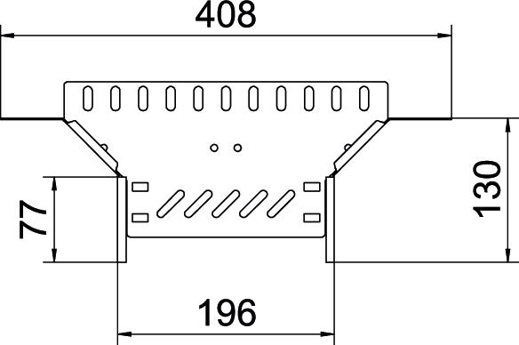 Derivação simples para caminho de cabos em chapa 85x200 Aço Galvanizado por imersão a quente após maquinação zinco – Imagem 2 de 2