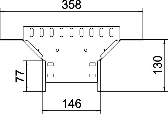 Derivação simples para caminho de cabos em chapa 110x150 Aço Galvanizado por imersão a quente após maquinação zinco – Imagem 2 de 2